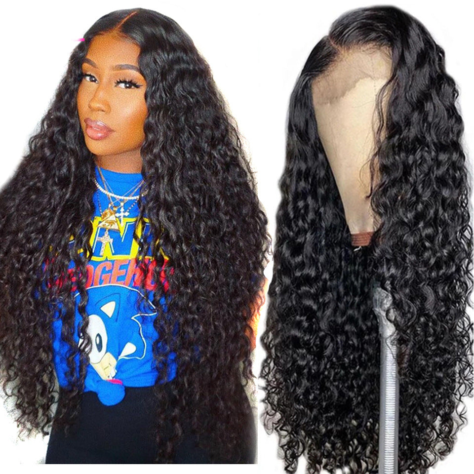 Deep Wave 4x4 Lace Closure 
Wig Pre Plucked Curly Human Hair.