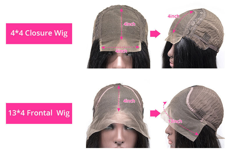 Deep Wave 4x4 Lace Closure 
Wig Pre Plucked Curly Human Hair.