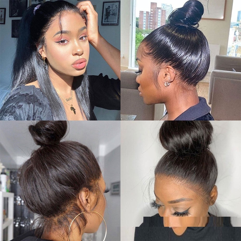 Straight 360 Lace Frontal Wig Pre Plucked Virgin Human Hair.