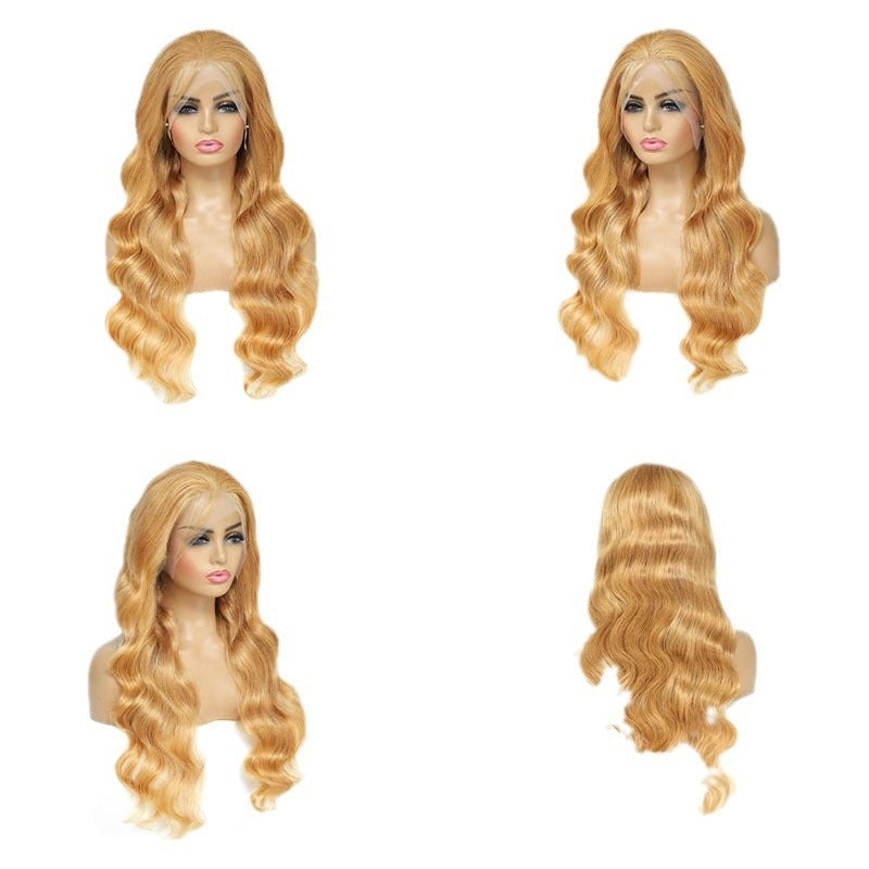 Blonde Color 27 Human Hair 13X4 Lace Frontal Wig Body Wave.