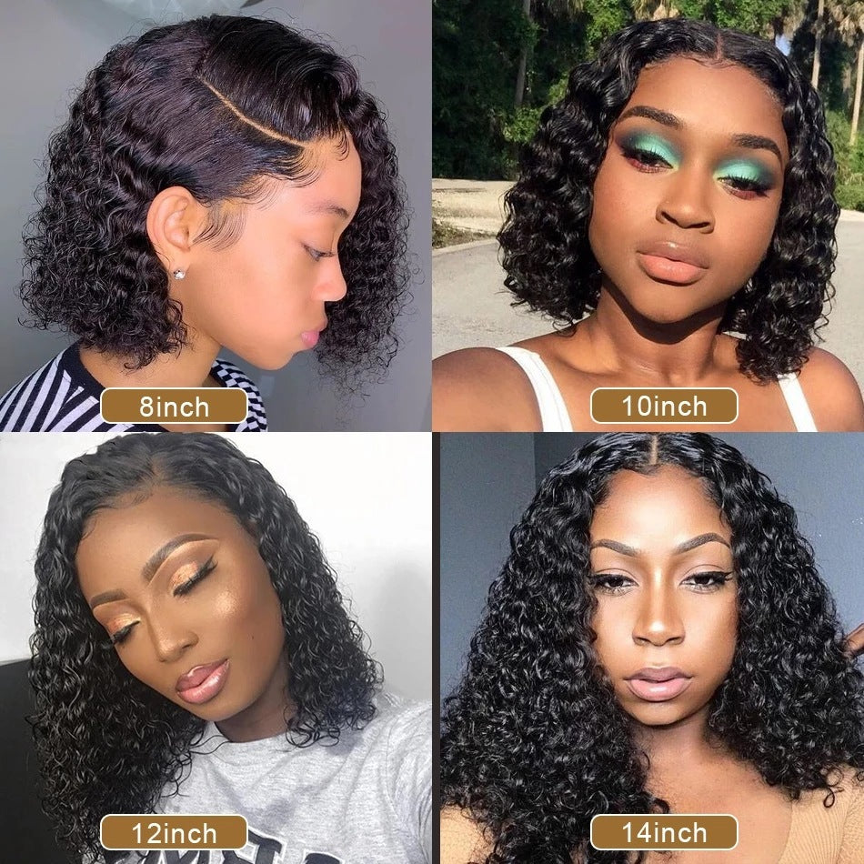 13x4 Water Wave Short Bob Lace Frontal Wig
Wet and Wavy Human Hair.