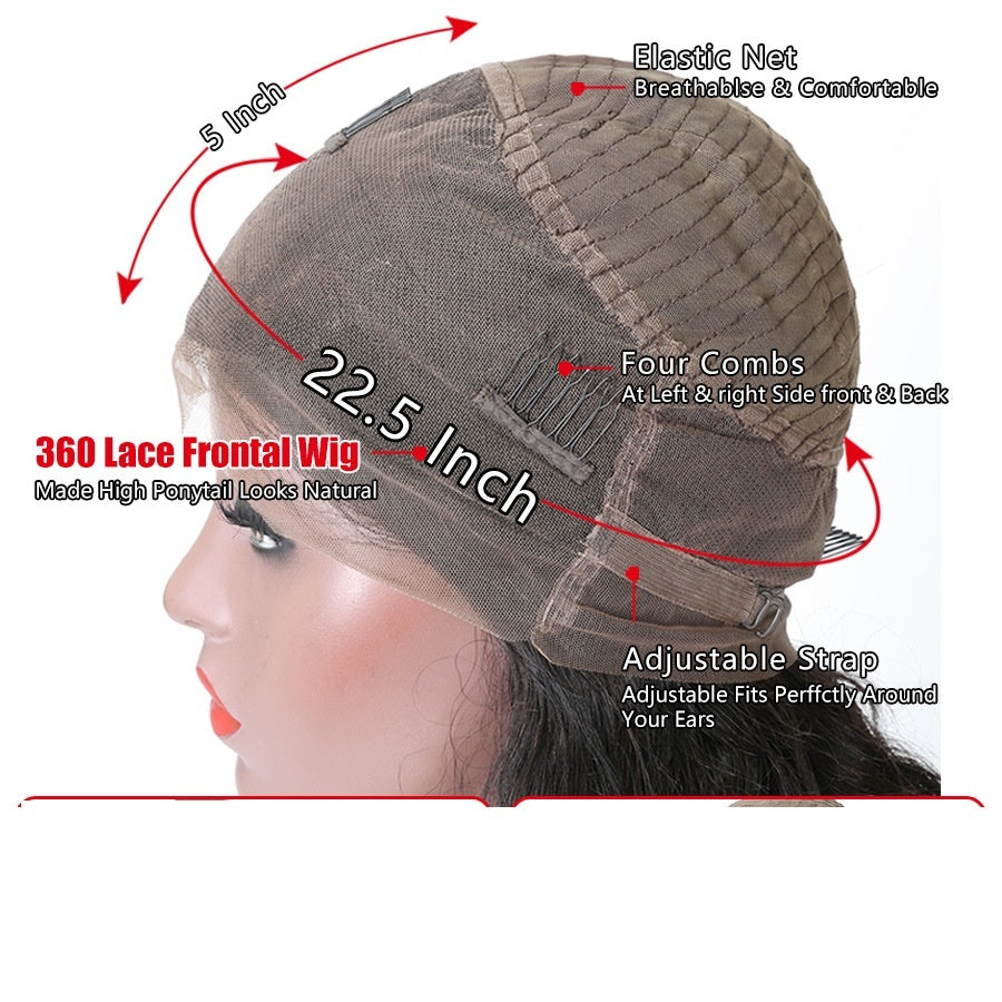 Straight 360 Lace Frontal Wig Pre Plucked Virgin Human Hair.