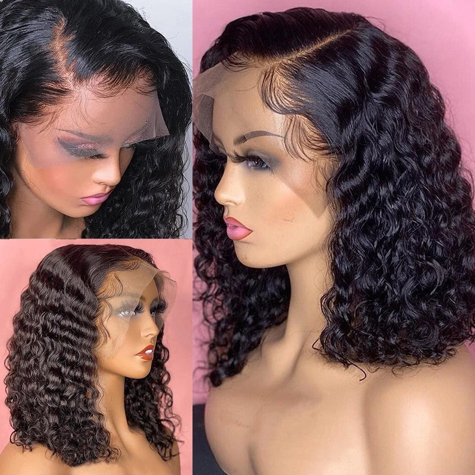 13x4 Water Wave Short Bob Lace Frontal Wig
Wet and Wavy Human Hair.