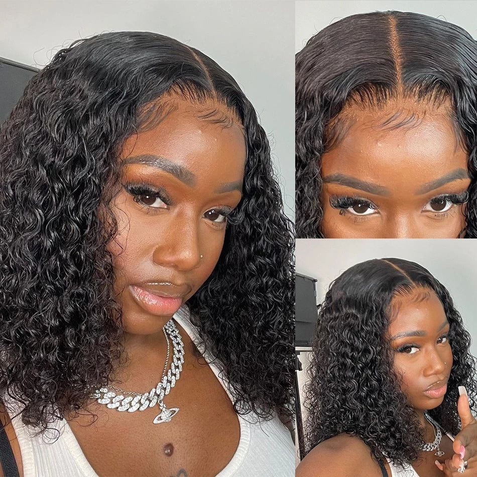 13x4 Water Wave Short Bob Lace Frontal Wig
Wet and Wavy Human Hair.